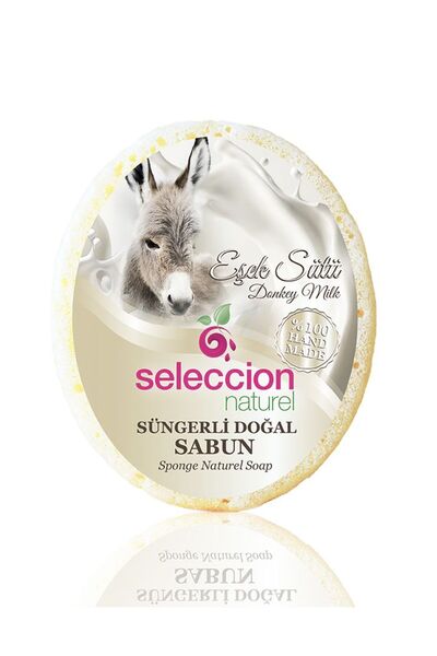 Seleccion N. Natural Soap Donkey Milk with Sponge 150 g