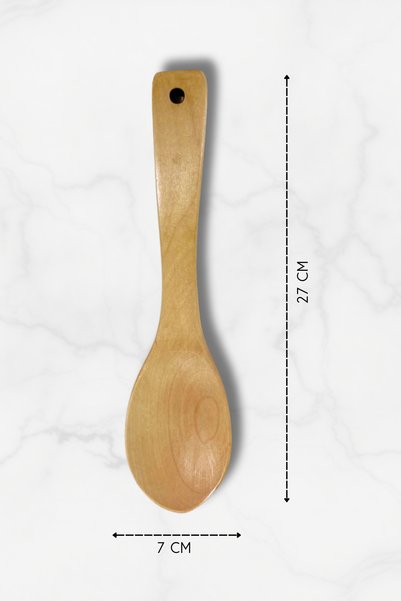 ViZKA Wooden Food Mixing Spoon, Bamboo Spoons, Wooden Serving Spoon 27cm