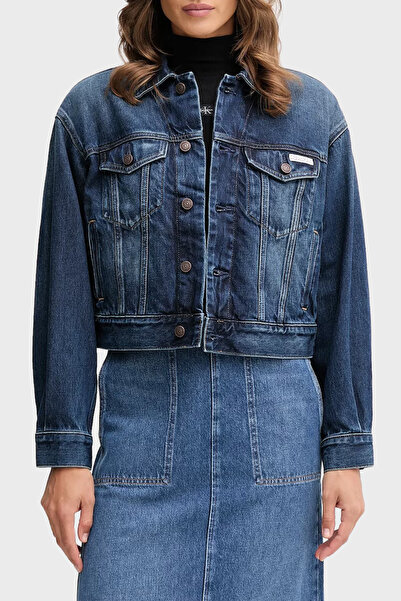 Calvin Klein Pamuklu Regular Fit Logolu Kot Ceket LV047D838GYY9 CEKET LV047D8...