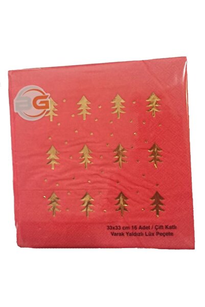 partidolu Șervețel de Anul Nou imprimat pe o parte în formă de copac de pin c...