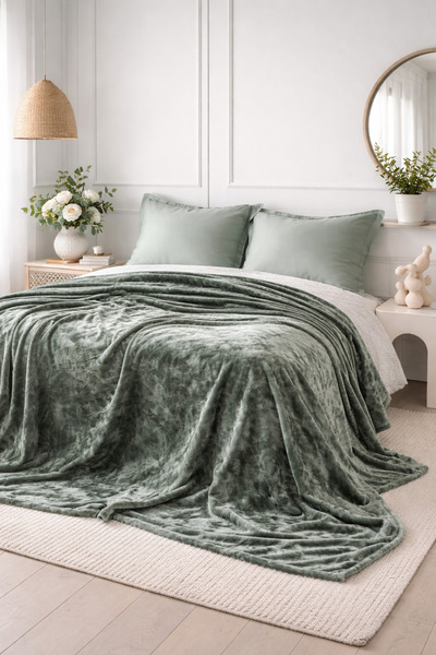 BED LİNE Moon Wellsoft Battaniye 200x220 Yeşil