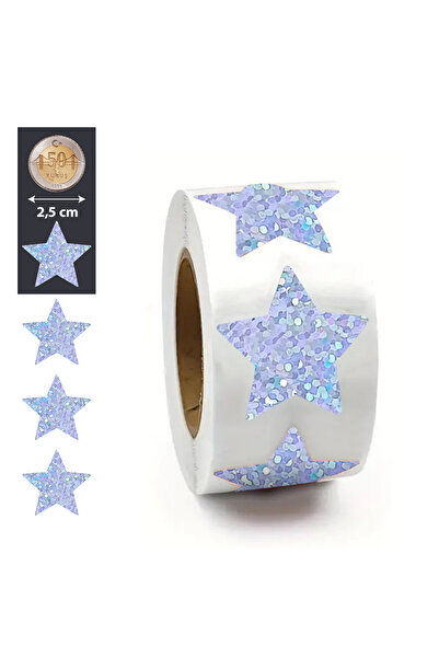 hdcw 500 de bucăți 2,5 cm ROLĂ DE ETICHETE ADEZIVE CU MODEL STELE PENTRU AMBA...