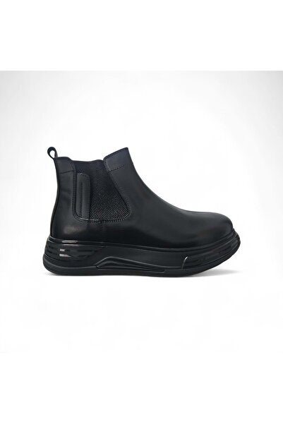 MARCOMEN Men's Leather Casual Boots 20001 - Black - 43