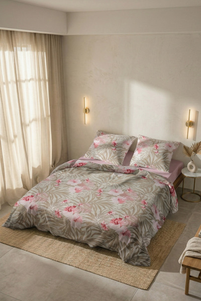 Menderes Home Cotton Collection Set de husă de pilotă dublă Açelya