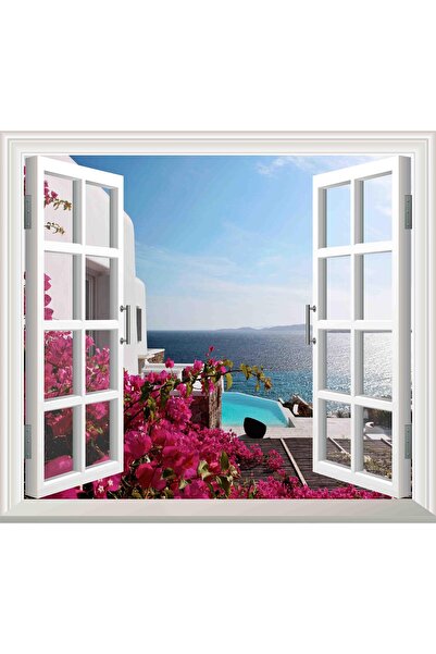StickerArt Pencere Poster Duvar Kağıdı Deniz Havuz Yapışkanlı Sticker