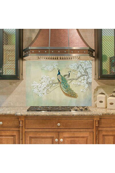 StickerArt Mutfak Duvar Tezgah Arası Ocak Arkası Sticker Kaplama Kuş Ağaç