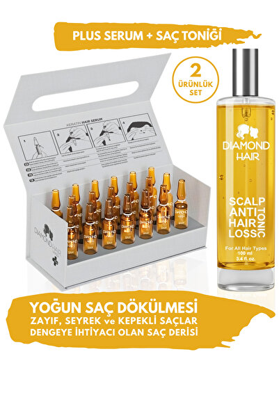 DIAMOND HAIR Plus Saç Serumu + Scalp Tonic Saç Toniği İki Üründen Oluşan Paket