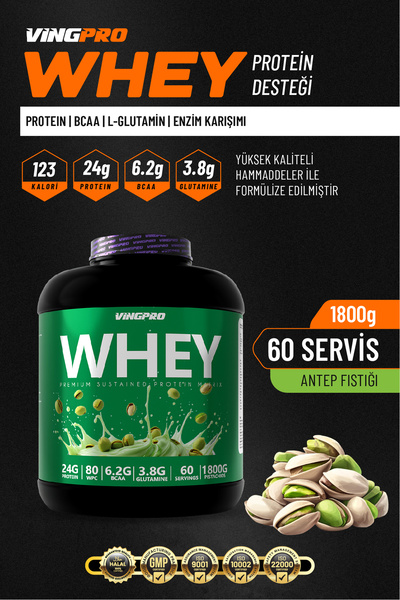 vingpro بروتين مصل اللبن PRO WPC80 1800 جرام - بنكهة الفول السوداني |   60 خدمة