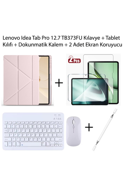 Yesnıce Lenovo Idea Tab Pro 12.7 TB373FU Uyumlu Standlı Kılıf Ve Dokunmatik K...