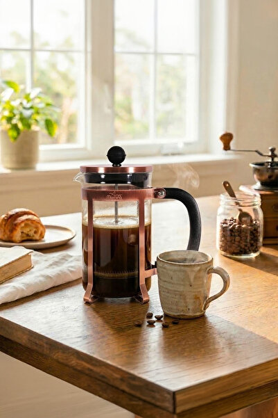 Any Morning 600 ml French Press, Paslanmaz Çelik Kahve ve Bitki Çayı Demleme ...