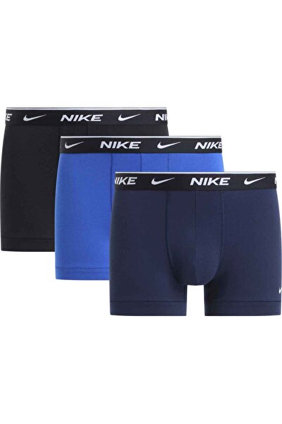 Nike Чоловічі повсякденні боксерські шорти темно-синьо-чорного кольору з лого...