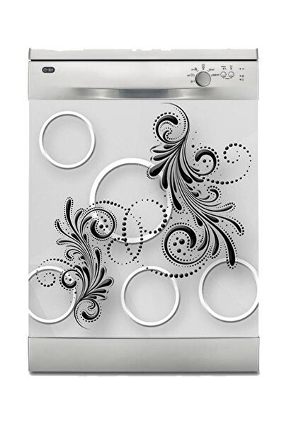 StickerArt Bulaşık Makinesi Sticker Kaplama Beyaz Eşya Kaplama Yuvarlak Desenler