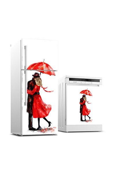 StickerArt Buzdolabı ve Bulaşık Makinası Beyaz Eşya Sticker Kaplama Romantik ...