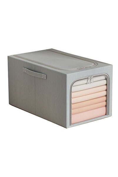 Avaleea Storage Box56LLinen and CottonFoldableSteel Frame53 x 35 x 30 cmSmoke...