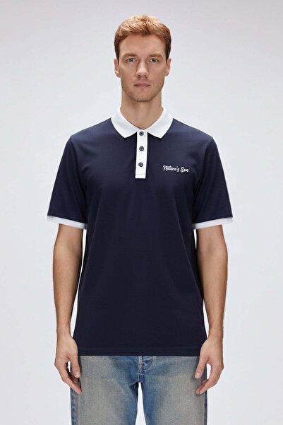 Bad Bear تي شيرت رجالي من Awake باللون الأزرق الداكن وياقة بولو