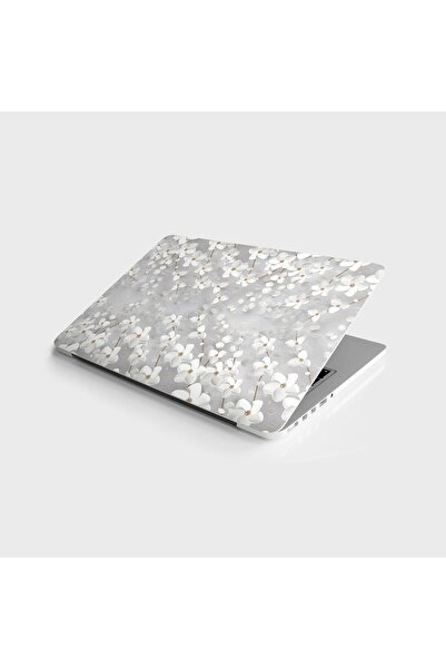 StickerArt Laptop Sticker Bilgisayar Notebook Pc Kaplama Etiketi 3d Beyaz Yaprak