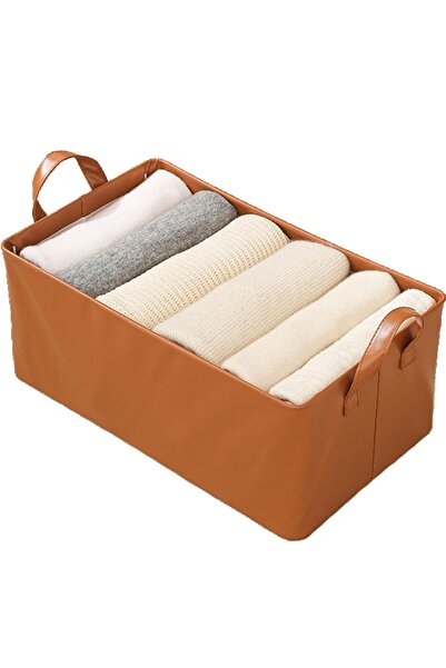 Avaleea Basket Storage BoxEco- Leather MaterialFoldable47x28x20 cm26 lMetal F...