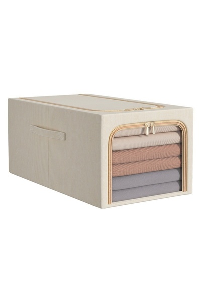 Avaleea Storage Box56LLinen and CottonFoldableSteel Frame53 x 35 x 30 cmKhaki