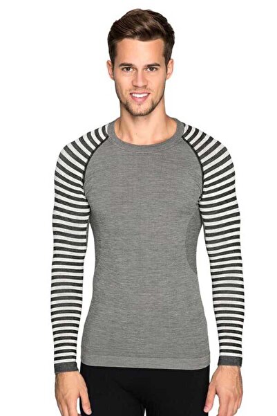 THERMOFORM Ανδρικό Θερμικό Φούτερ Μερινό Χωρίς Ραφές Ανθρακί