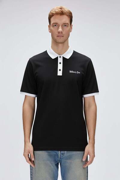 Bad Bear تي شيرت رجالي من Awake باللون الأسود بياقة بولو