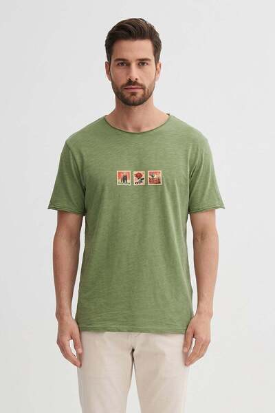 Bad Bear Rose pale green men's Printed t-shirt