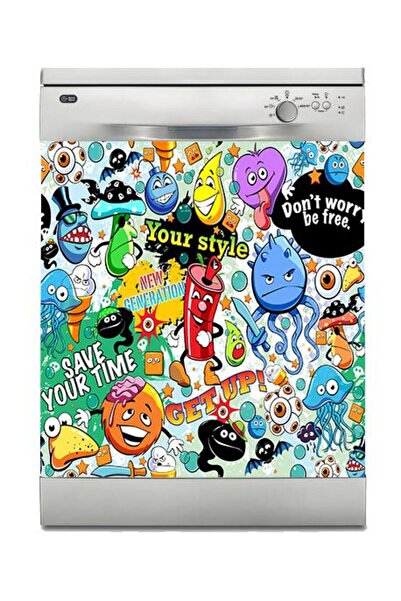 StickerArt Bulaşık Makinesi Sticker Kaplama Beyaz Eşya Kaplama Your Style