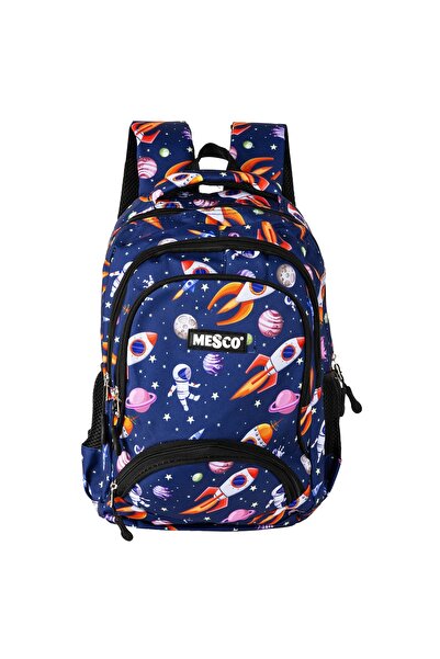 Mesco Ghiozdan cu 4 compartimente Model cu rachete Multicolor 38 x 26.5 x 12 cm