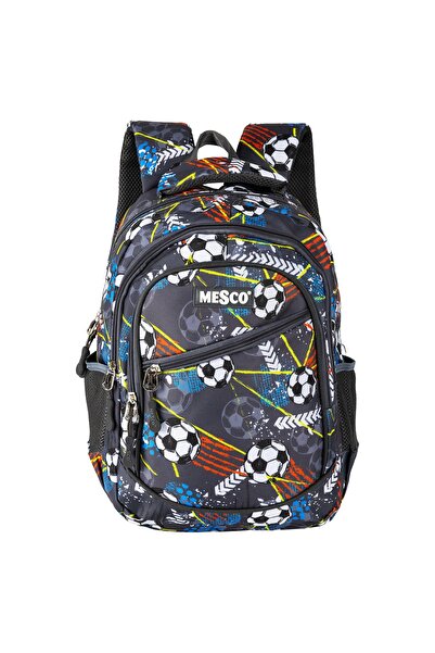 Mesco School bag with 4 compartmentsBalls patternMulticolor38 x 26.5 x 12 cm