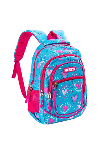 Mesco School bag 4 compartmentsHeartsBlue/Pink38 x 25 x 15 cm