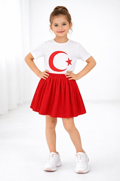 DFN Fustă scurtă plisată (potrivită pentru 23 aprilie/19 mai/29 octombrie)