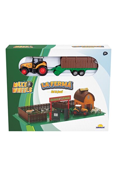 Noriel Playset with tractor and stable at the animal farmMaxx WheelsMulticolor