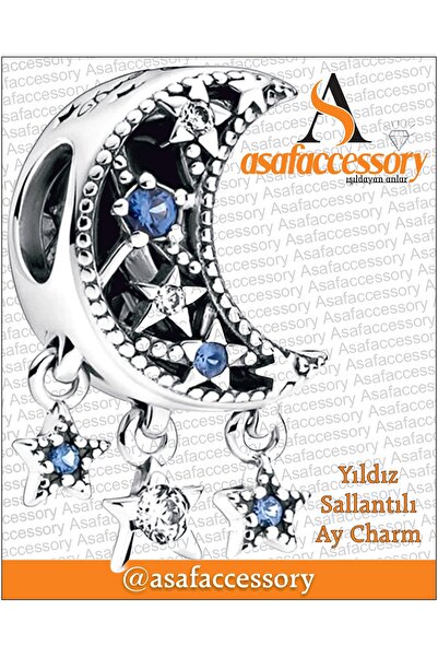 asaf Yıldız sallantılı Ay charm | gümüş kaplama