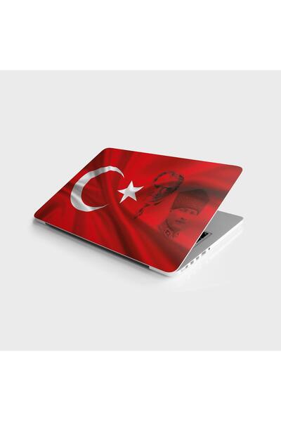 StickerArt Laptop Sticker Bilgisayar Notebook Pc Kaplama Etiketi Türk Bayrağı...