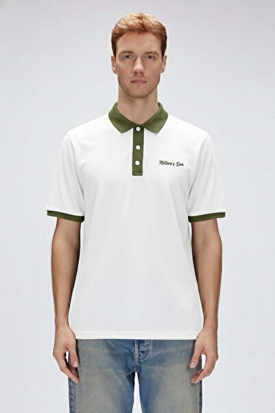 Bad Bear Awake white polo collar men's t-shirt