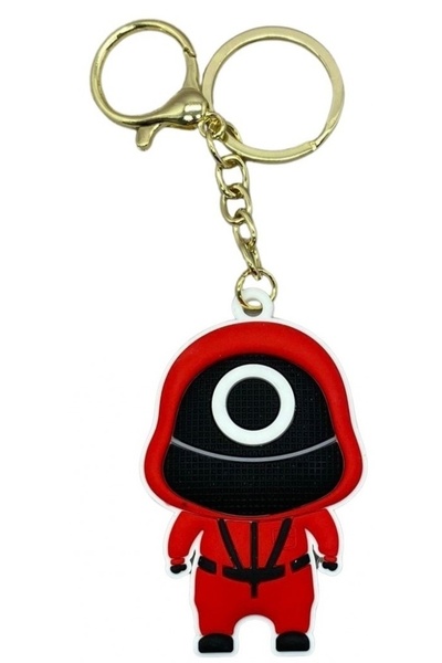 Avaleea Breloc Squid Game din plastic, 4 cm, model 2, mască cu cerc
