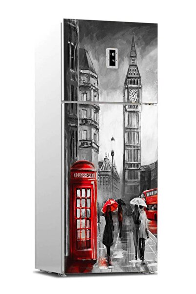 StickerArt Buzdolabı Sticker Kaplama Dolap Kaplama Etiketi Londra Yağlıboya