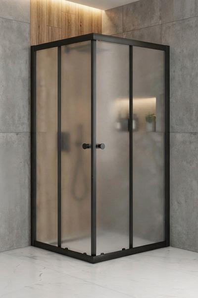 Durul Duşakabin Kare Siyah Buzlu Cam