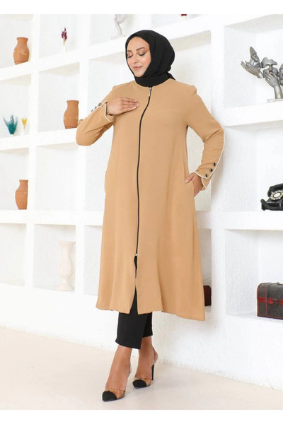 Neva Style Geantă Camel Linda - Detaliu cu butoni