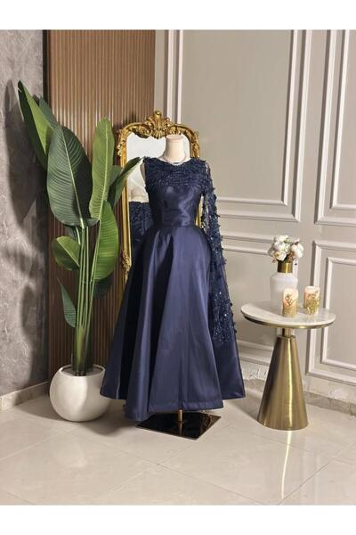 vanus fashion 6872 - الفستان الكحلي الملكي بتطريز فاخر