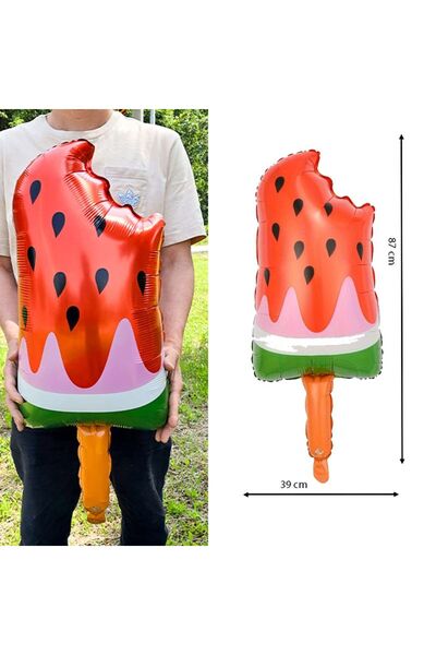 partidolu Stick Ice Cream Shaped Watermelon Foil Balloon 87X39 cm 1 Piece Hawai
