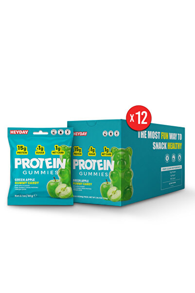 Protein Gummy, Yüksek Proteinli Jelibon, 15g Yüksek Proteinli, Şekersiz, Glutensiz, 60g x 12 adet