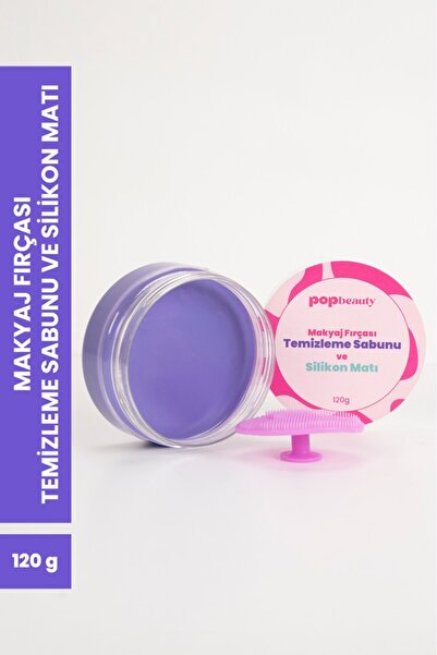 POP Beauty Makyaj Fırçasını Ve Süngerini Temizleme Sabunu Ve Silikon Matı 120...