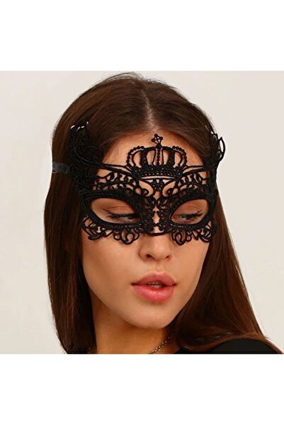 partidolu قناع بوليستر دانتيل أسود - قطعة واحدة للهالوين