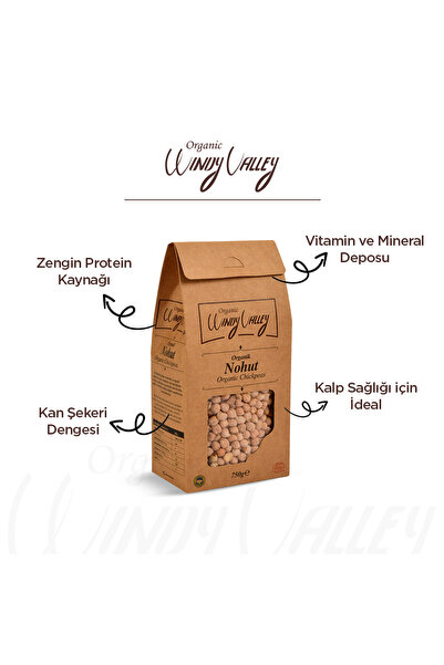 Organic Windy Valley Organik Nohut 750 GR, Doğal, Katkısız, Yerli Ürün