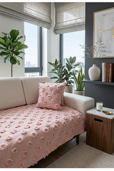 d'niss home touch of nature in your home Κάλυμμα καναπέ με σχέδιο πομπόν 100*...