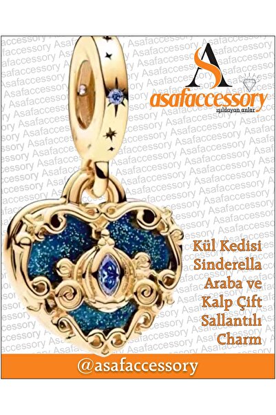 asaf Cindirella Kalp Charm | Gümüş Kaplama