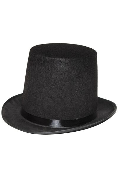 Pandoli Partidolu Halloween Keçe Kumaş Siyah Renk Melon Sihirbaz Şapkası Şeri...