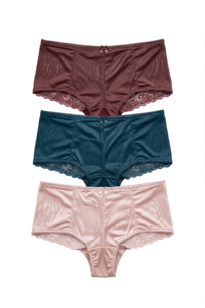Doreanse Kadın Mavi Çok Renkli Slip 3lü Paket 7156