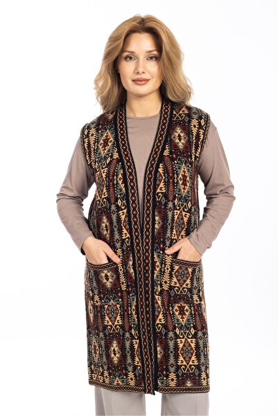 Mutlu City Women's Classic Ethnic Pattern Knitwear Knitted Kilim Mother Vest ...