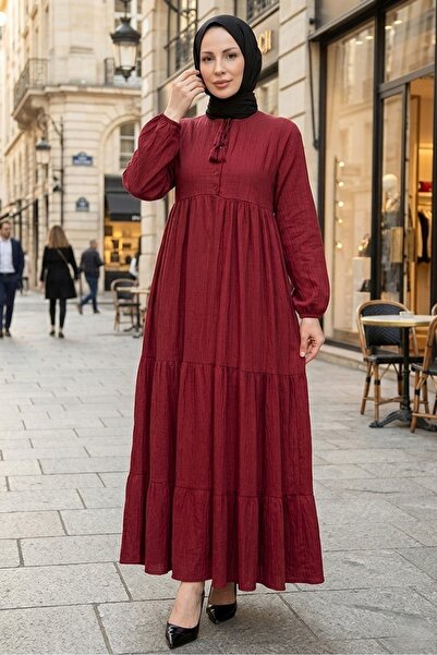 Bestenur فستان بزر واحد 1689 - أحمر داكن